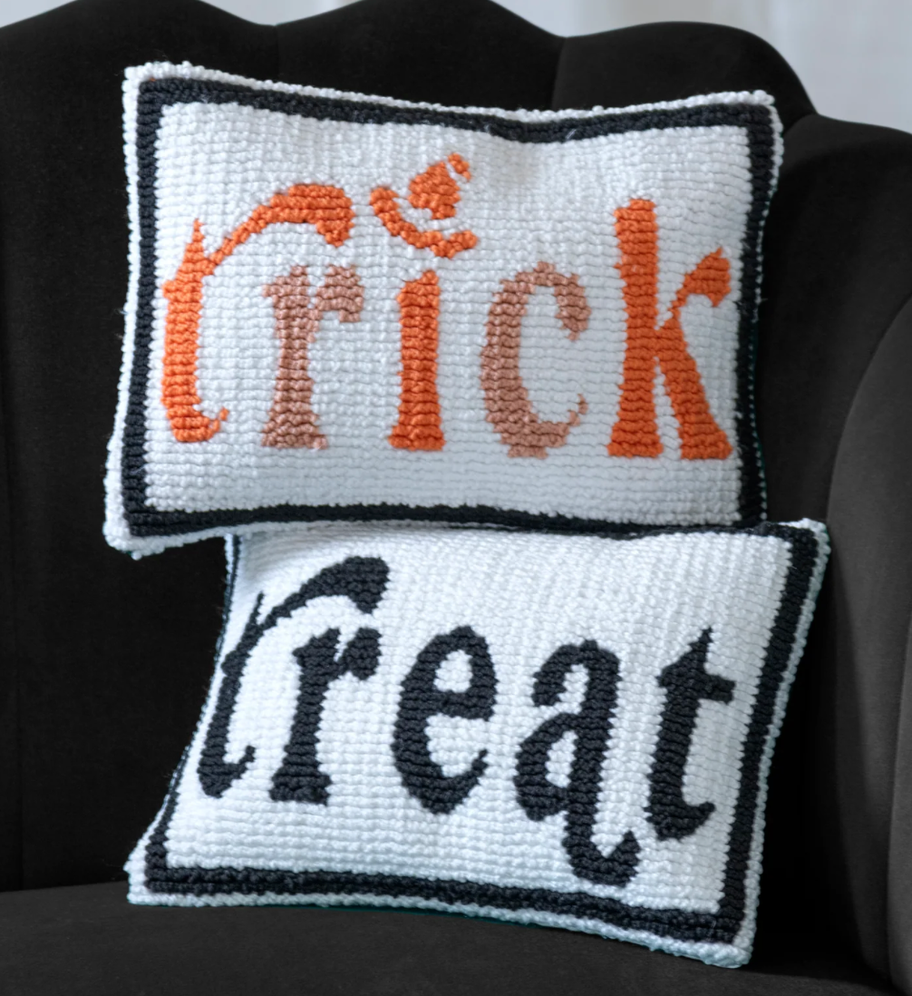 Set Of 2 "Trick / Treat" Pillows, Multi