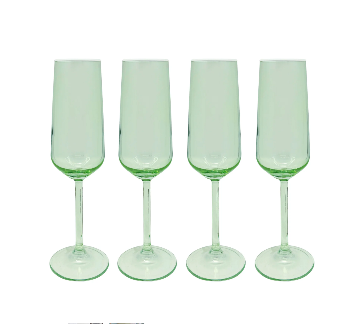 Fine Line with White Rim Champagne Flute Glass - Set of 4