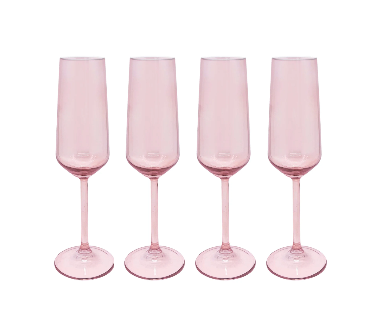 Fine Line with White Rim Champagne Flute Glass - Set of 4