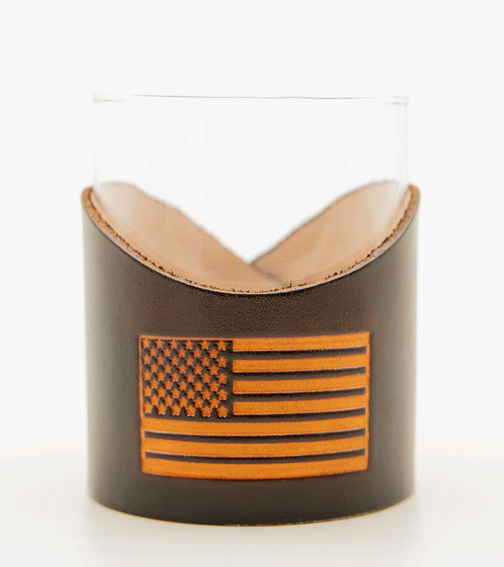 Lindy Leather Rocks Glass