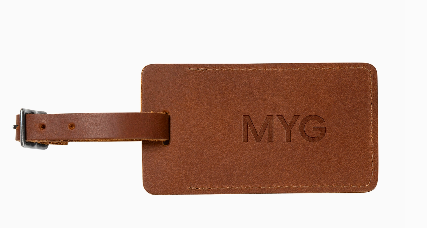 Branded Leather Travel Tag & Gourmet Snack Set