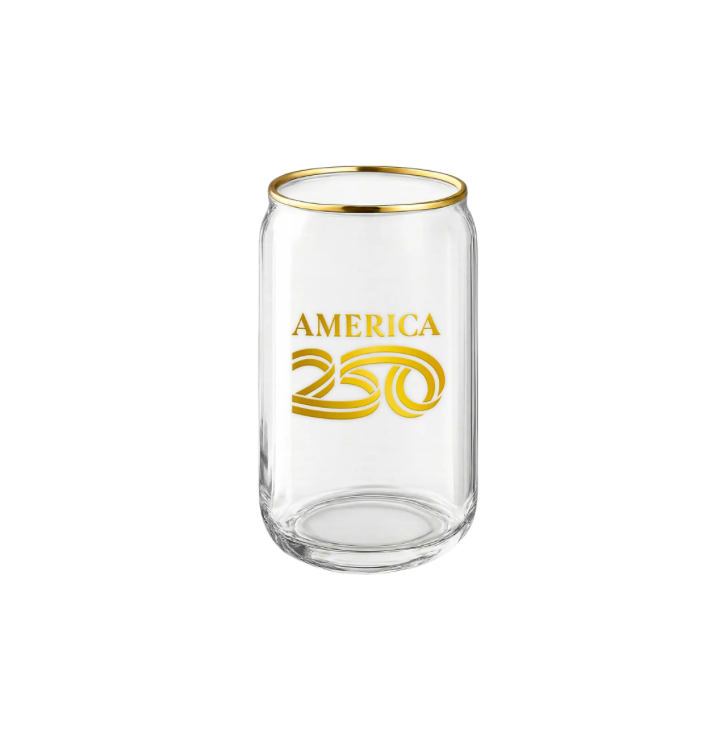 America 250 Co-Branded Gold Rim Beer Glass Set