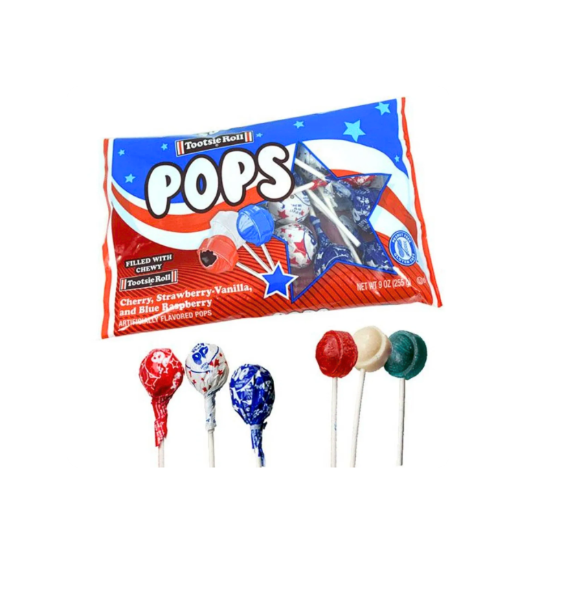America 250 Wood Coaster & Patriotic Tootsie Pops Set