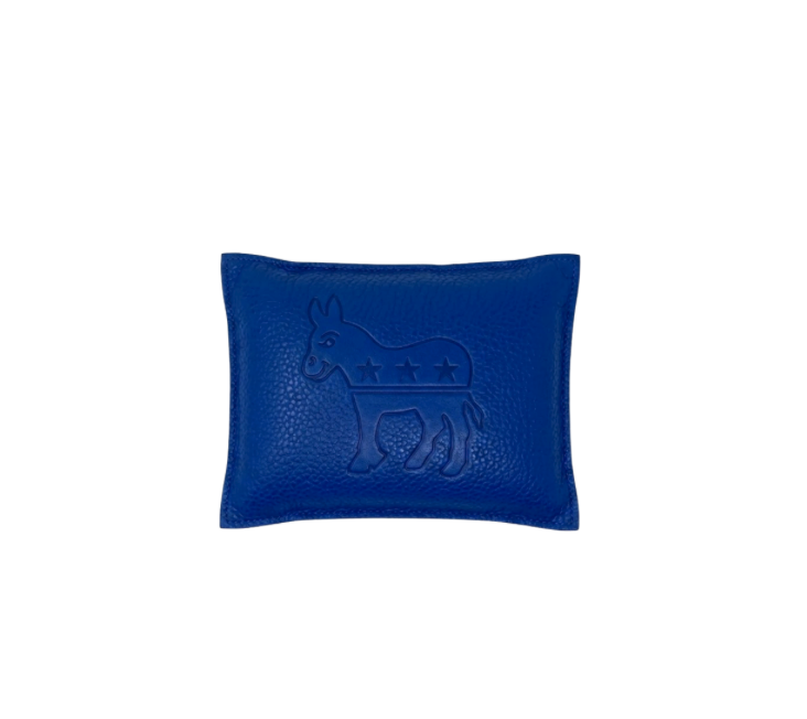 Democrat Leather Paperweight & American Flag Notecard Set