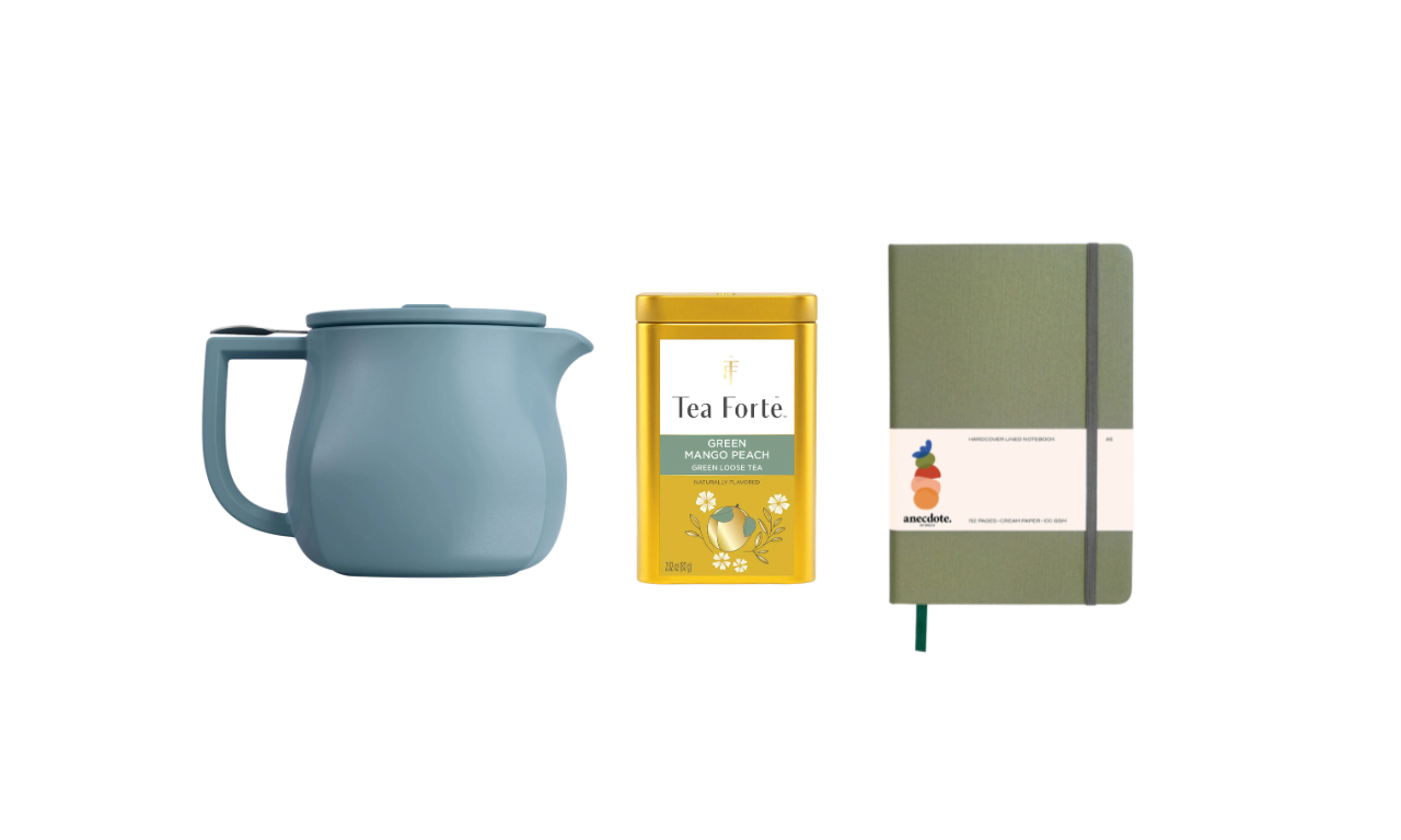 Wellness Tea Ritual & Leather Journal Gift Set
