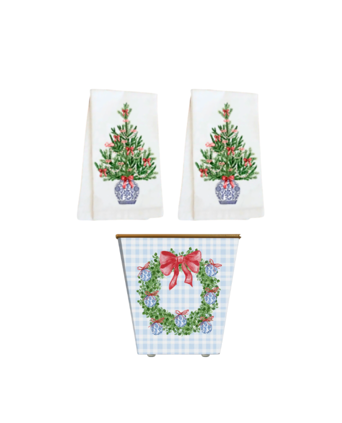 Evergreen Kitchen Candle & Tea Towel Set