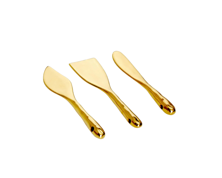 Gold Cheese Knives, Set of 3