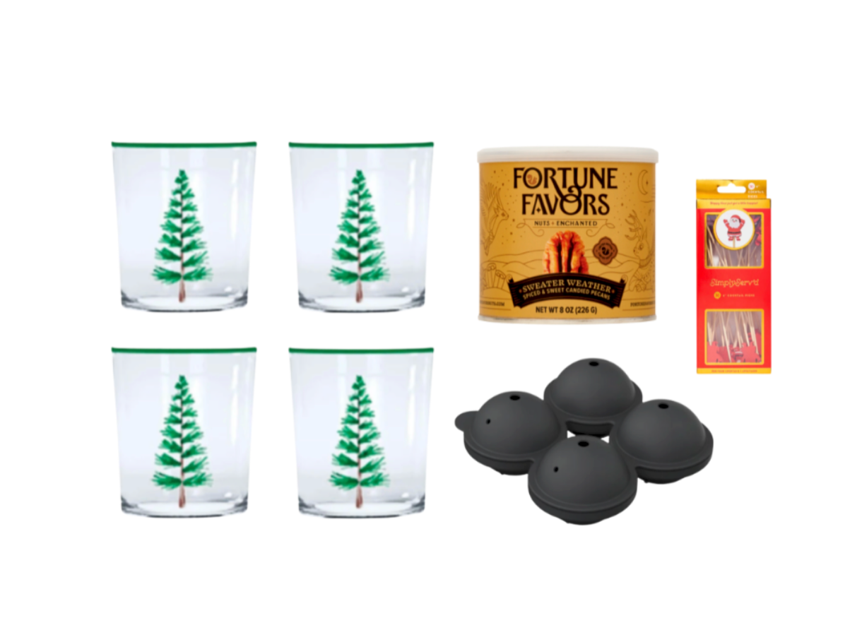 Holiday Trees Cocktail Entertaining Set