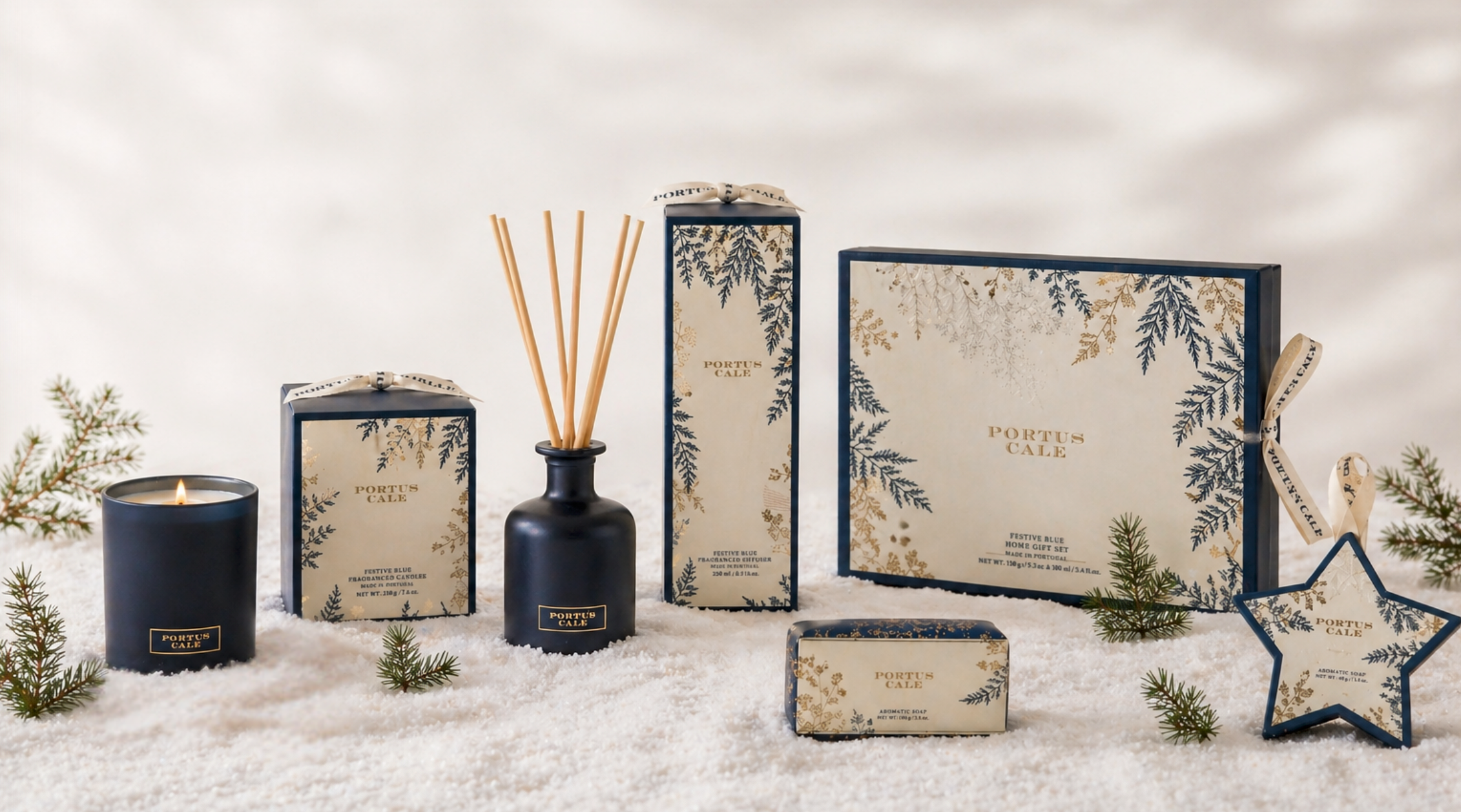 Portus Cale Festive Blue Home Gift Set