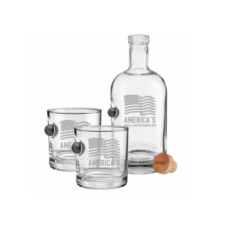 Benshot 250th Anniversary Musket Decanter & Rocks Glasses Set