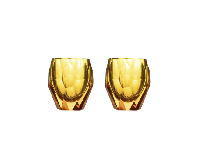 Vanity Amber Unbreakable Glass - 7.5 oz - Set of Two