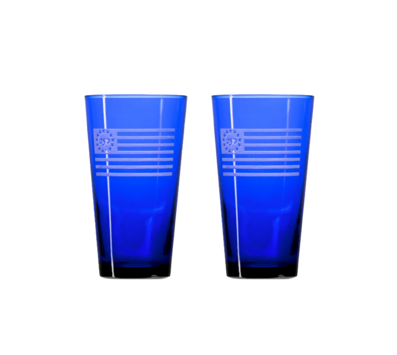 America 250 Betsy Ross Flag Cobalt Pint Glass - Set of Two