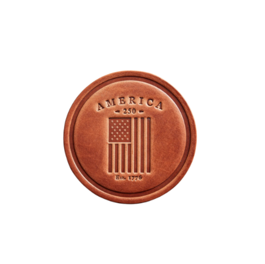 America 250th Anniversary Flag Leather Coaster