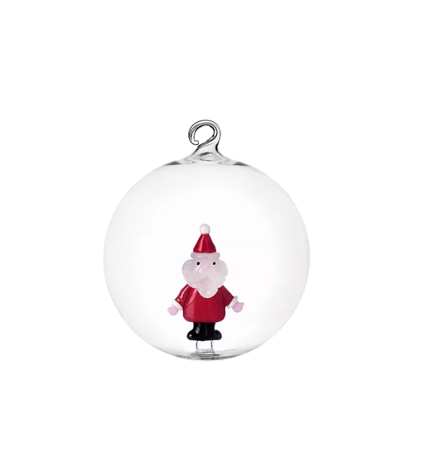 Ichendorf Santa Holiday Round Glass Ornament