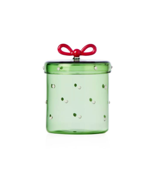 Ichendorf Green Glass Box With Red Ribbon