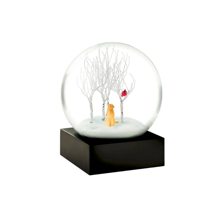 Lab in the Woods Snow Globe