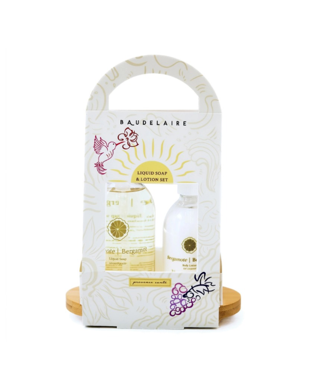 Baudelaire Bamboo Tray Soap & Lotion Sets