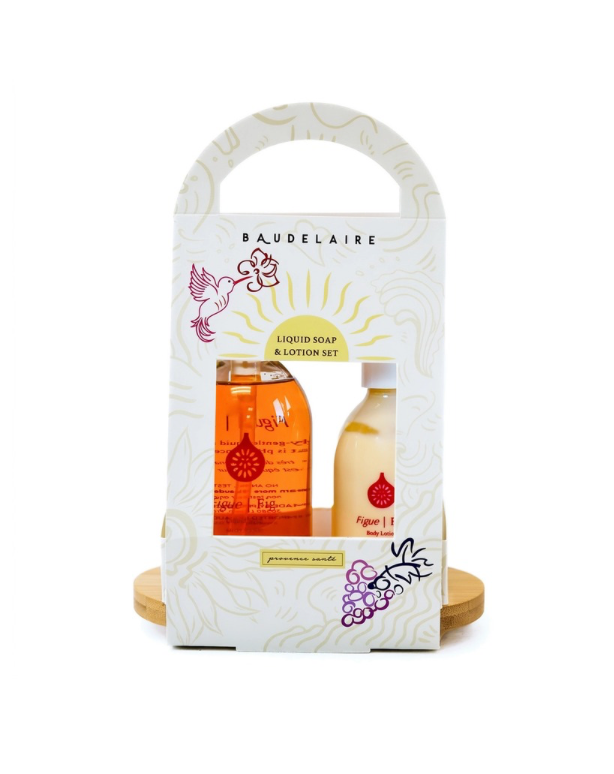 Baudelaire Bamboo Tray Soap & Lotion Sets