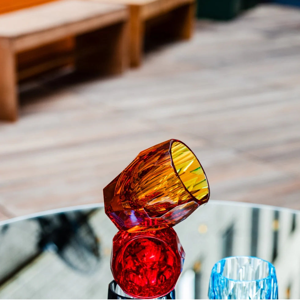 Vanity Amber Unbreakable Glass - 7.5 oz - Set of Two