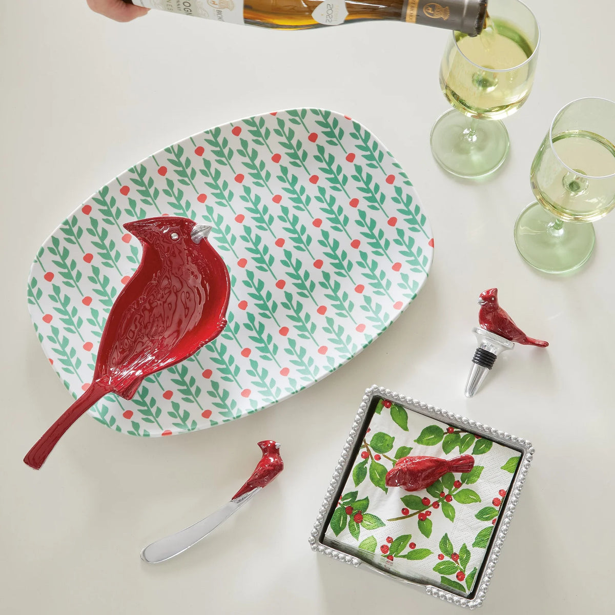 Mariposa Holly Berries Platter