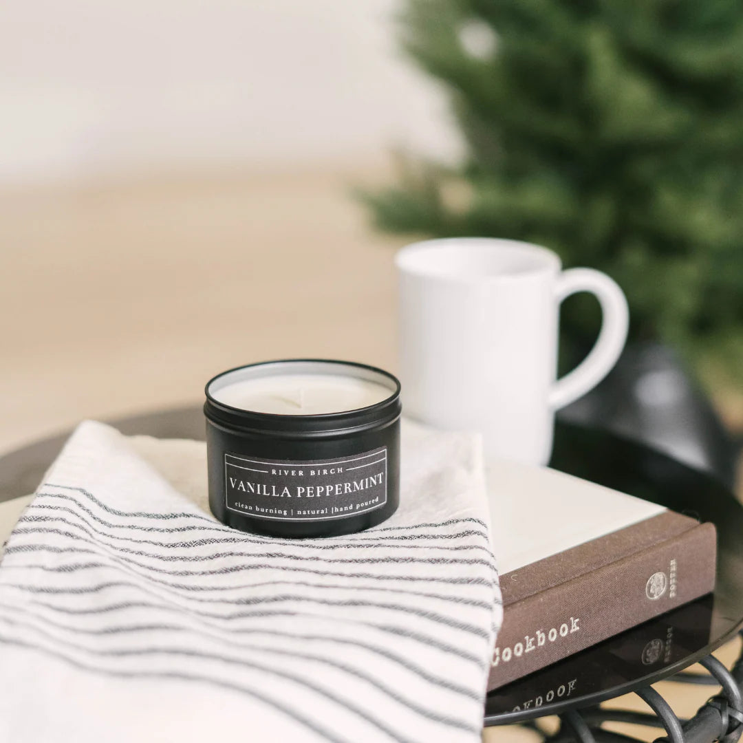 8 oz Holiday Soy Candle in Black Tin