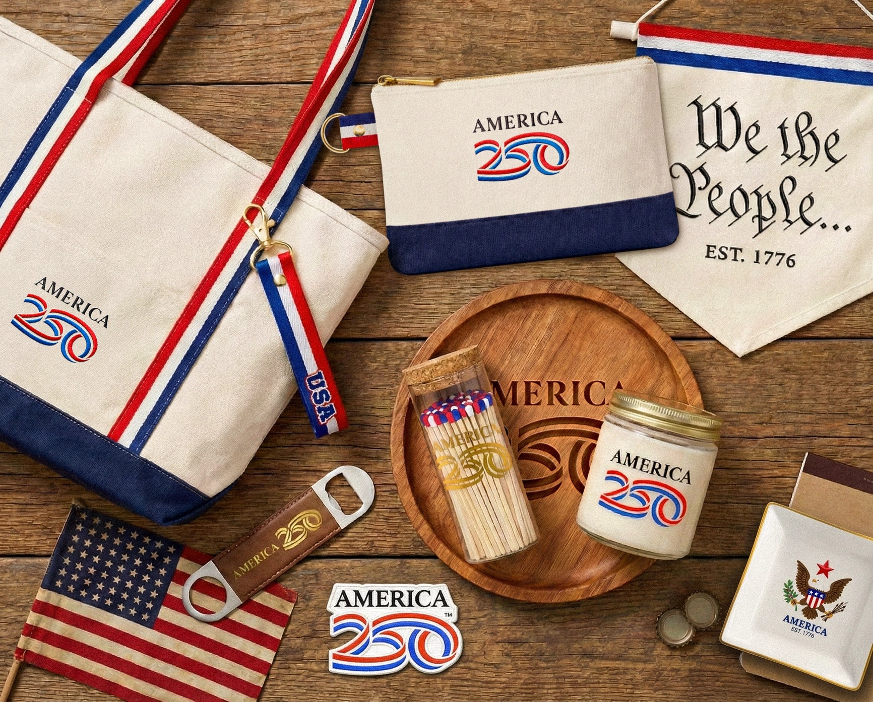 America 250 Co-Branded Bottle & Canvas Pouch Set