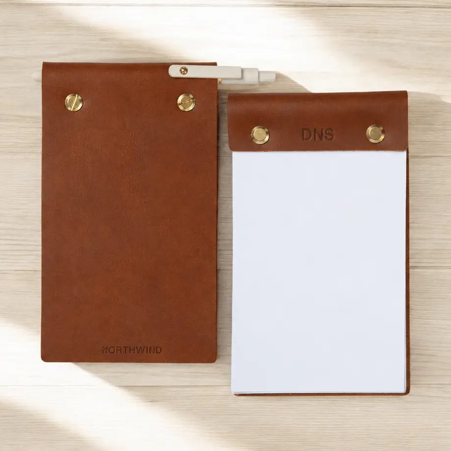 Leather Desk Jotter & Holiday Shortbread Set