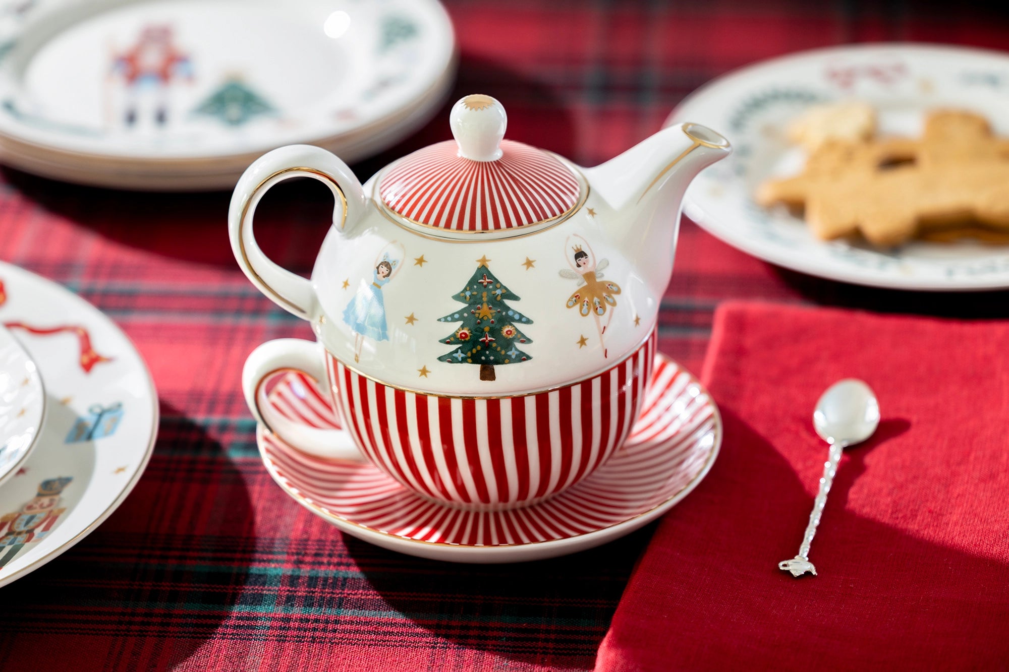 Nutcracker Wonderland Porcelain Tea Set for One