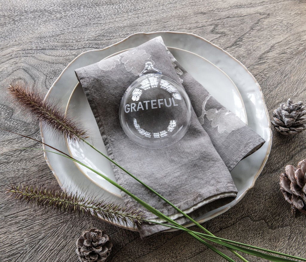 Round Glass Ornament - GRATEFUL