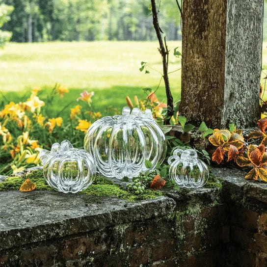 Simon Pearce Glass Pumpkin With A Twist