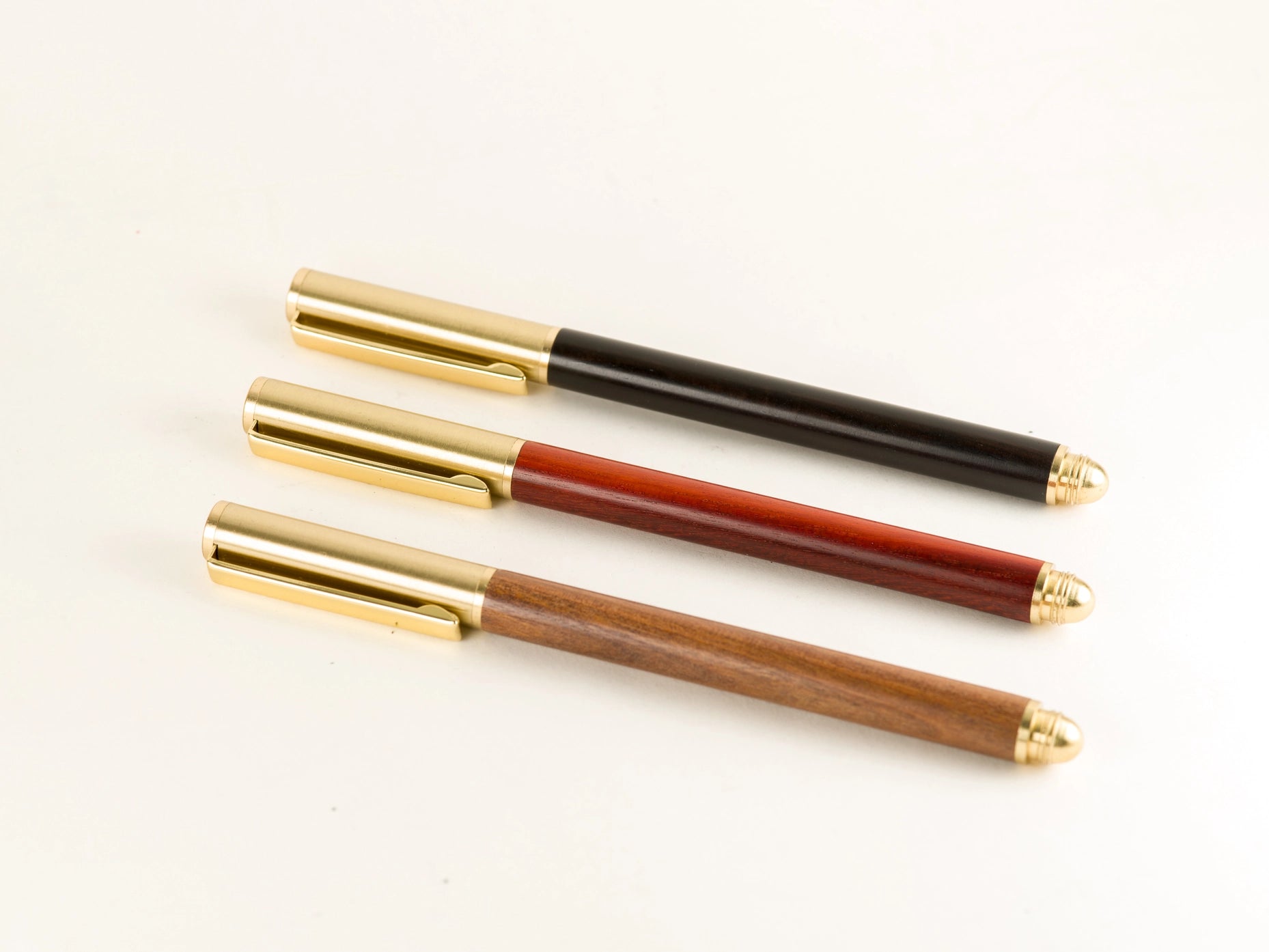 Branded Leather Document Holder & Natural Wood Executive Pen Set
