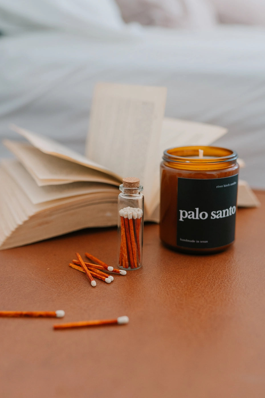 Portus Cale Rose Blush Candle & Decorative Matches Set