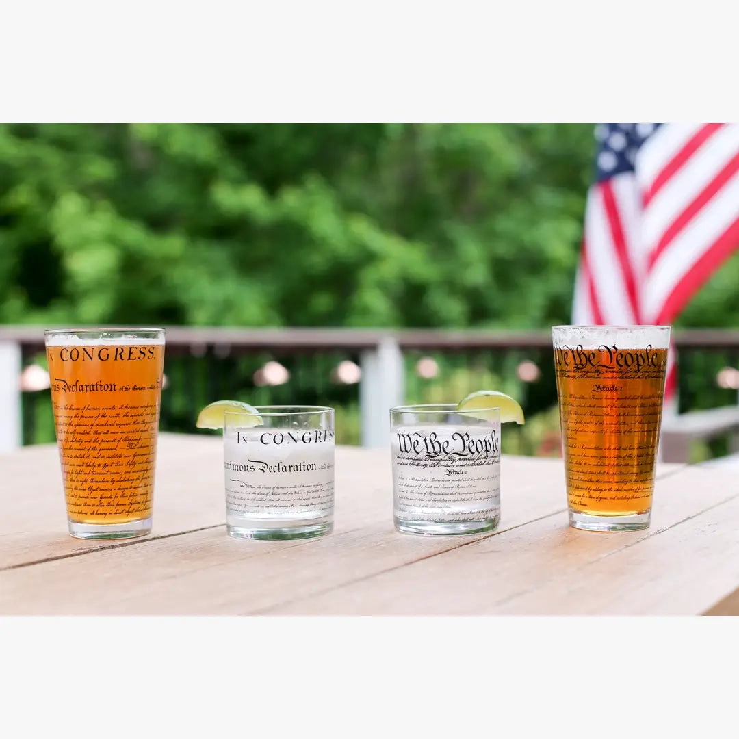 U.S. Constitution Rocks Glass - Set of 2