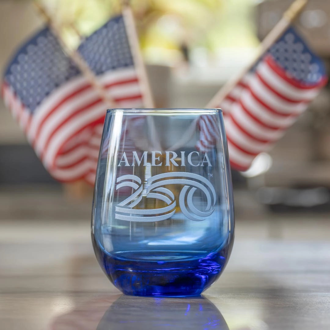 America 250 Co-Branded Stemless Wine Glass Set