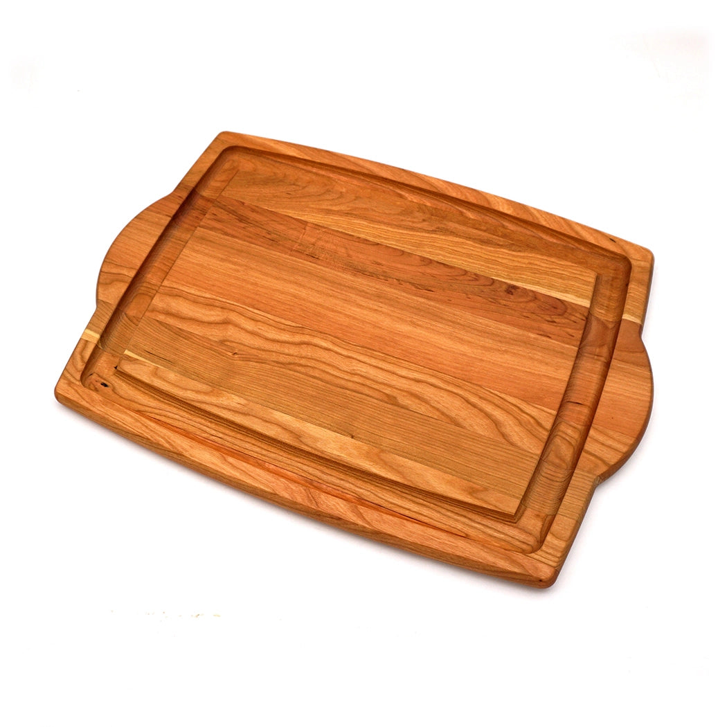 Cherry Wood Carving Board with Handles