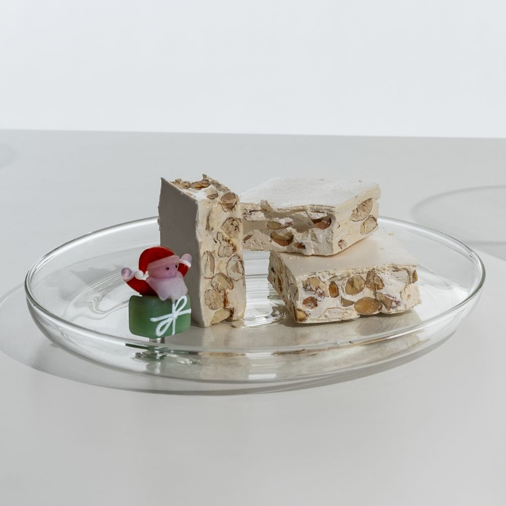Ichendorf Glass Saucer With Santa on Green Gift