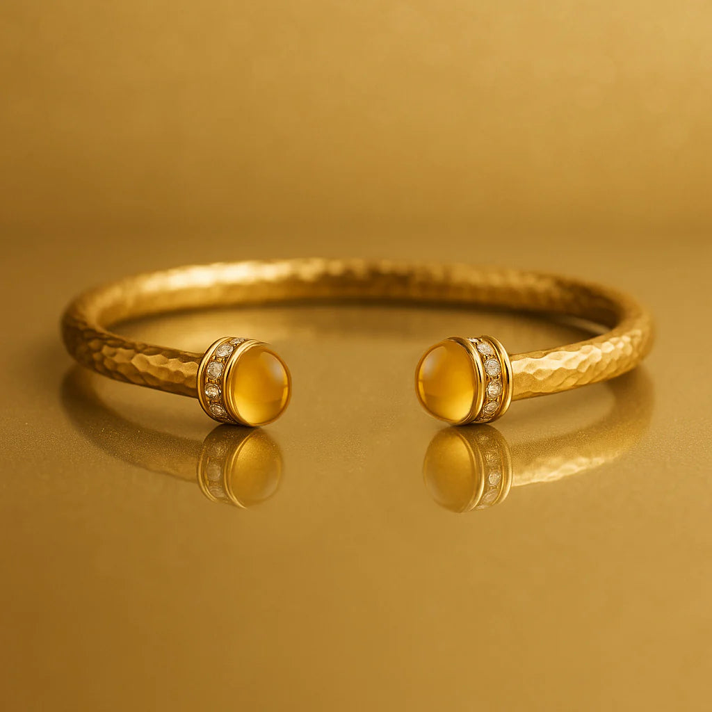 Hammered Torque Gold Bangle