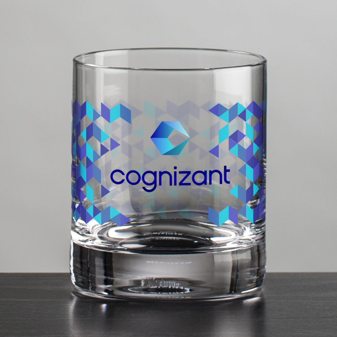 American Flag Co-Branded Paperweight & Rocks Glasses Set
