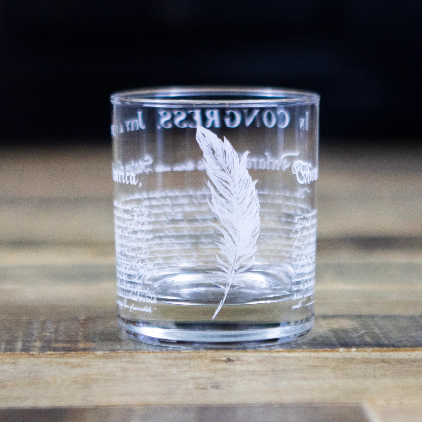 Declaration of Independence Whisky Glass & Leather Coaster Set