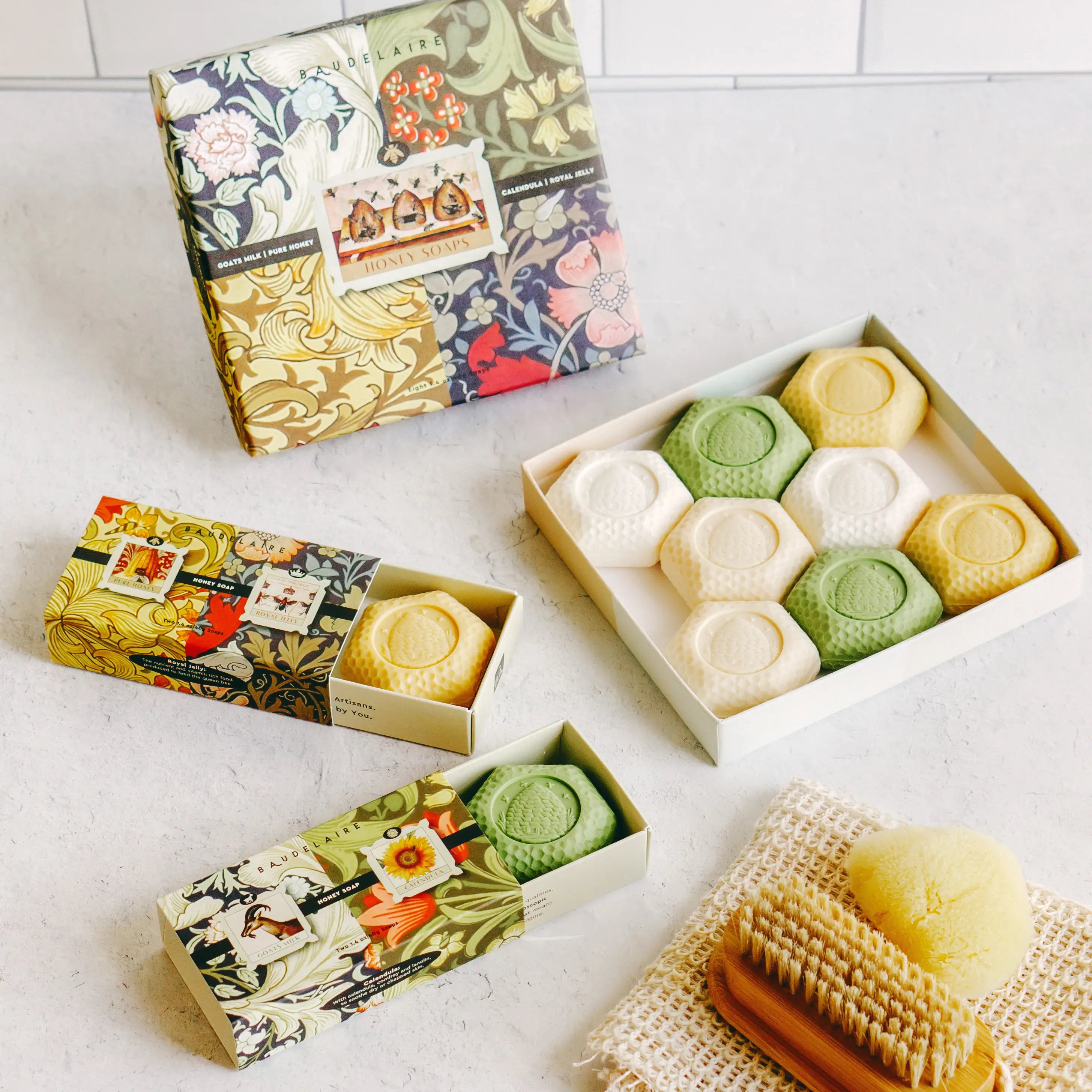 Mariposa Beaded Tray & Honey Soap Set