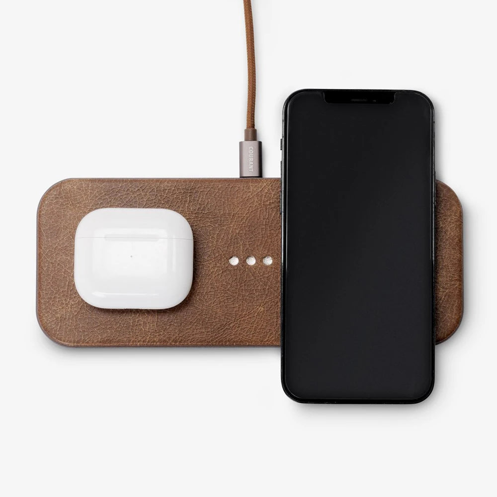 Dual-Device Charging Pad Leather