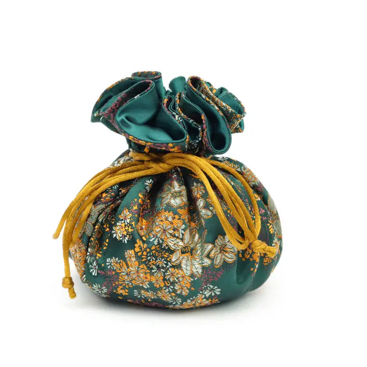 Small Floral Brocade Jewelry Pouch