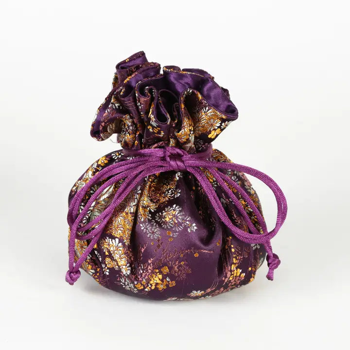 Small Floral Brocade Jewelry Pouch