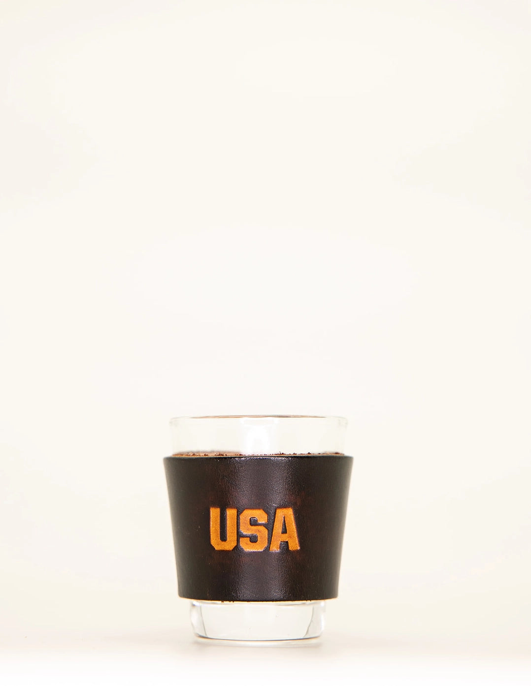 Leather Wrapped Shot Glass – “USA”