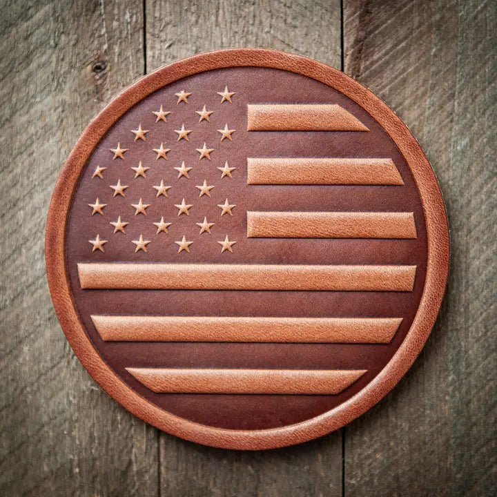 Declaration of Independence Whisky Glass & Leather Coaster Set