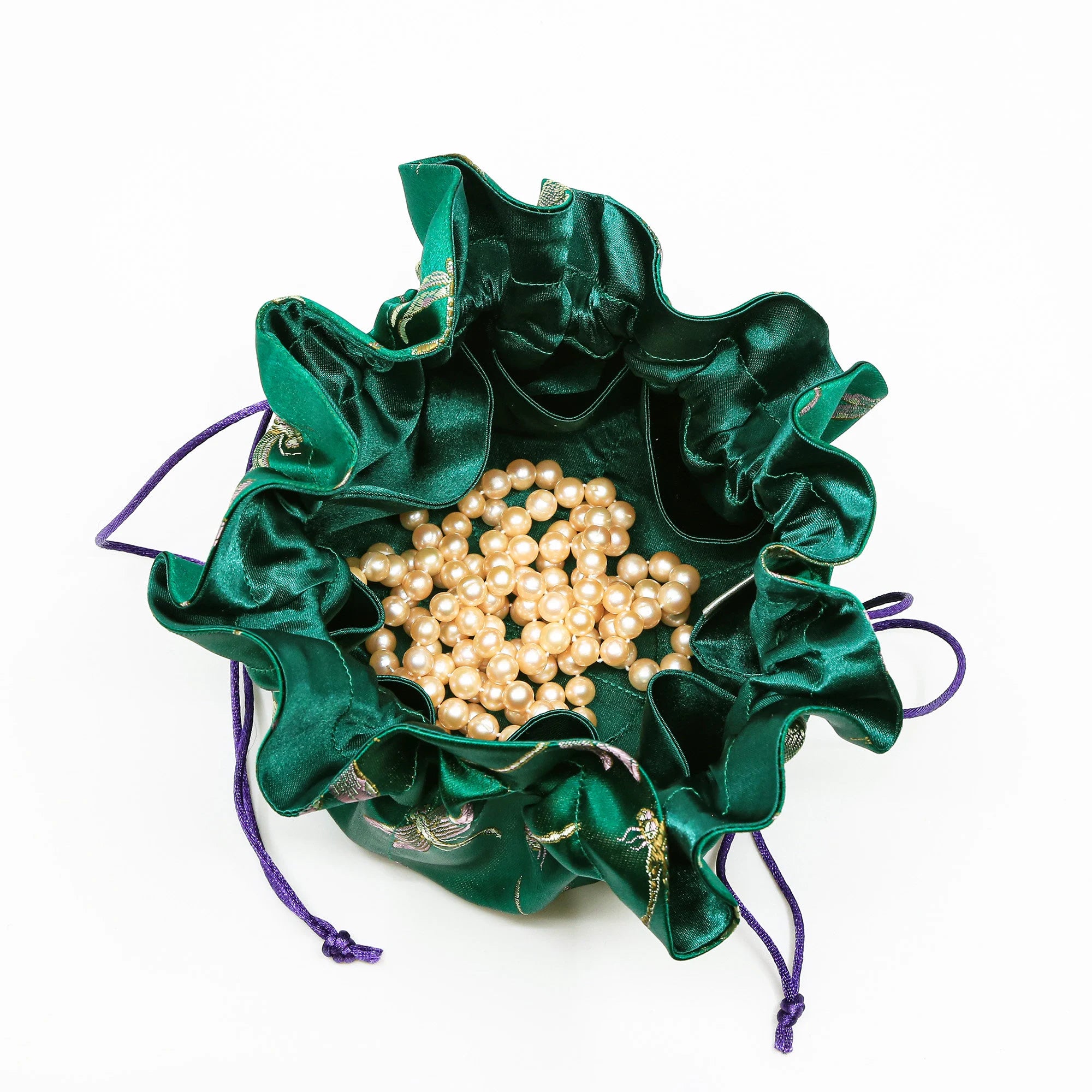 Butterfly & Dragonfly Pattern Brocade Jewelry Pouch