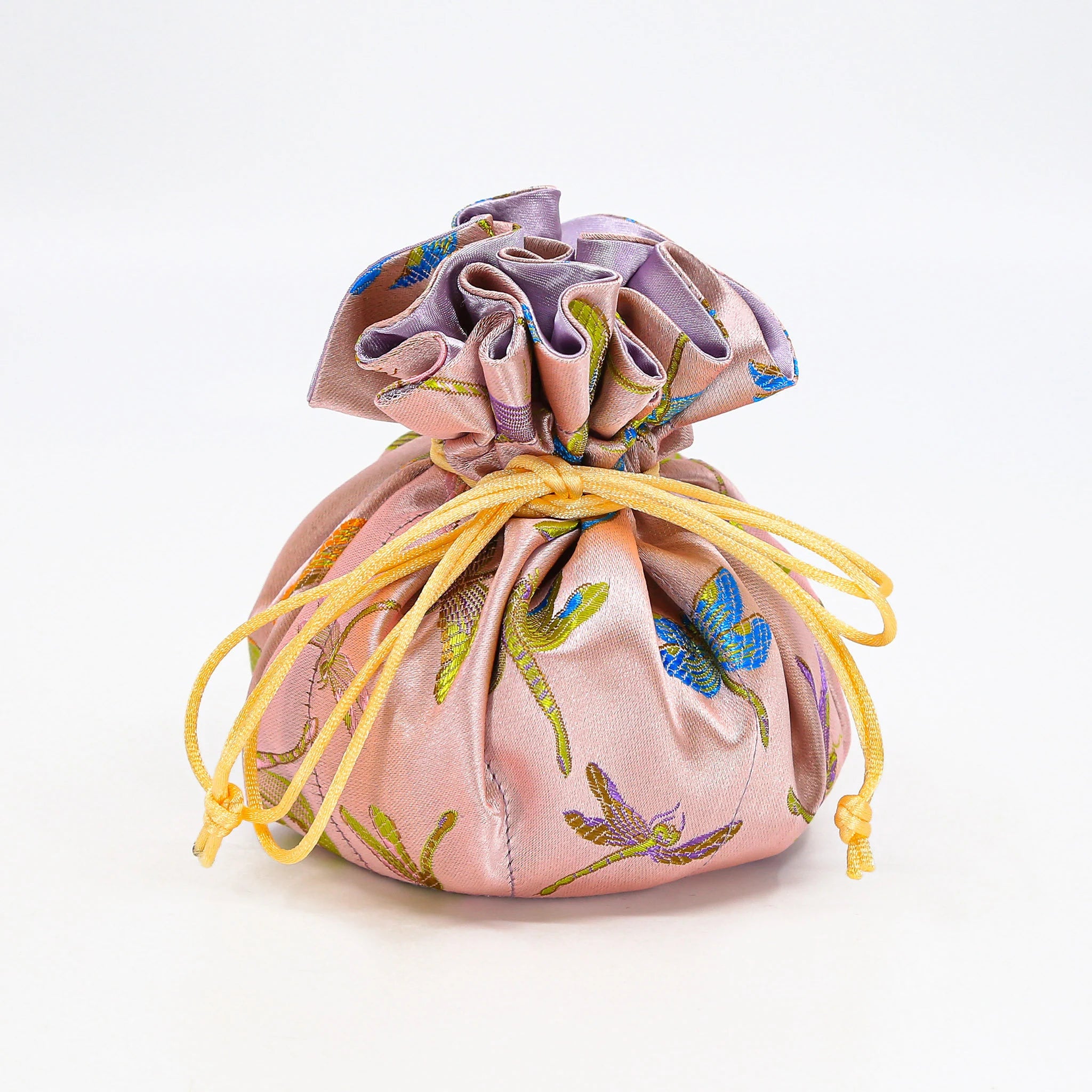 Butterfly & Dragonfly Pattern Brocade Jewelry Pouch