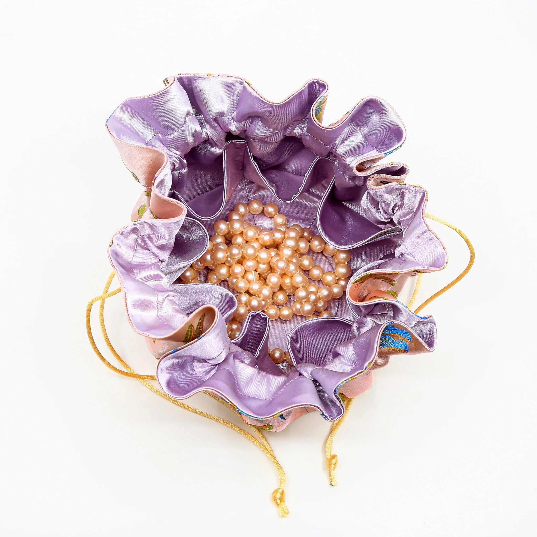 Butterfly & Dragonfly Pattern Brocade Jewelry Pouch