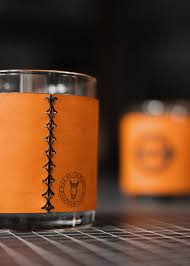 Lowball Glass Leather Wrapped Glass - Customizable
