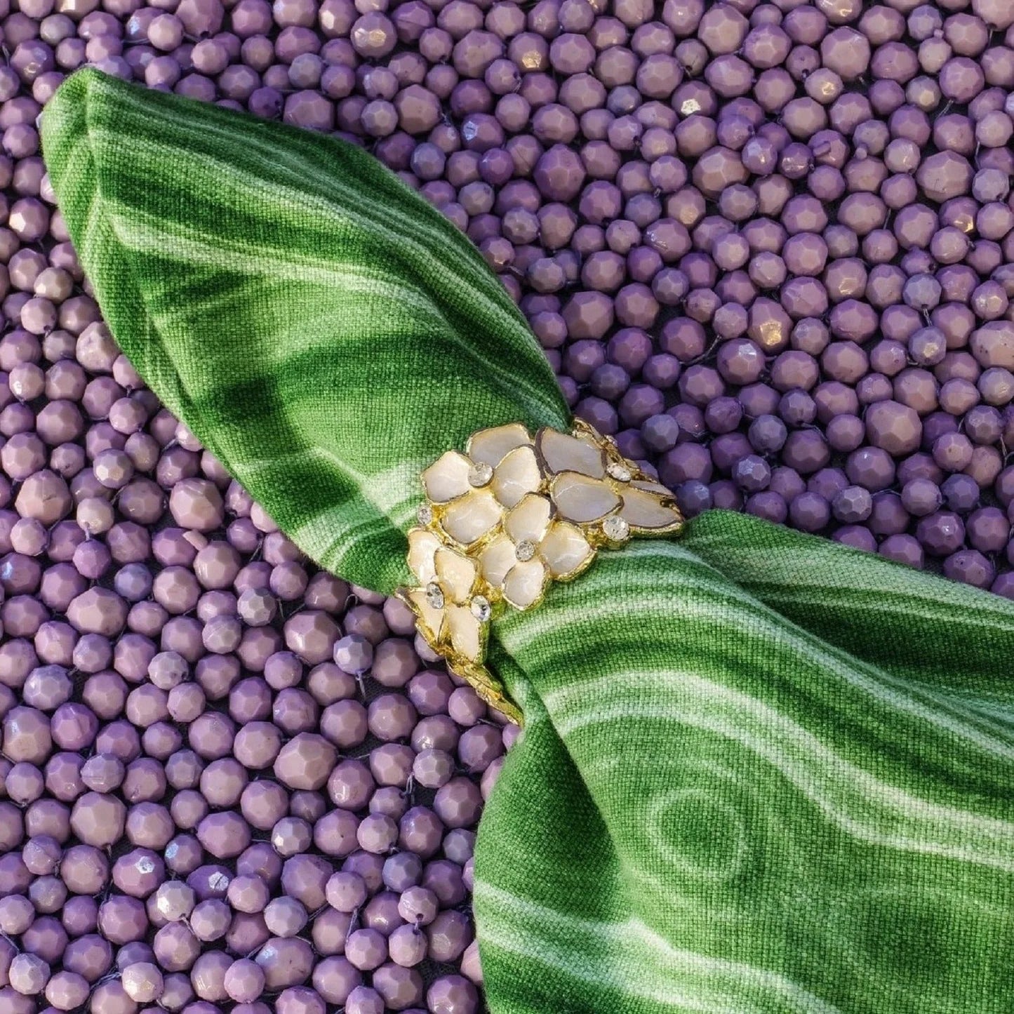 Gold Dogwood Napkin Rings (Set of 4)